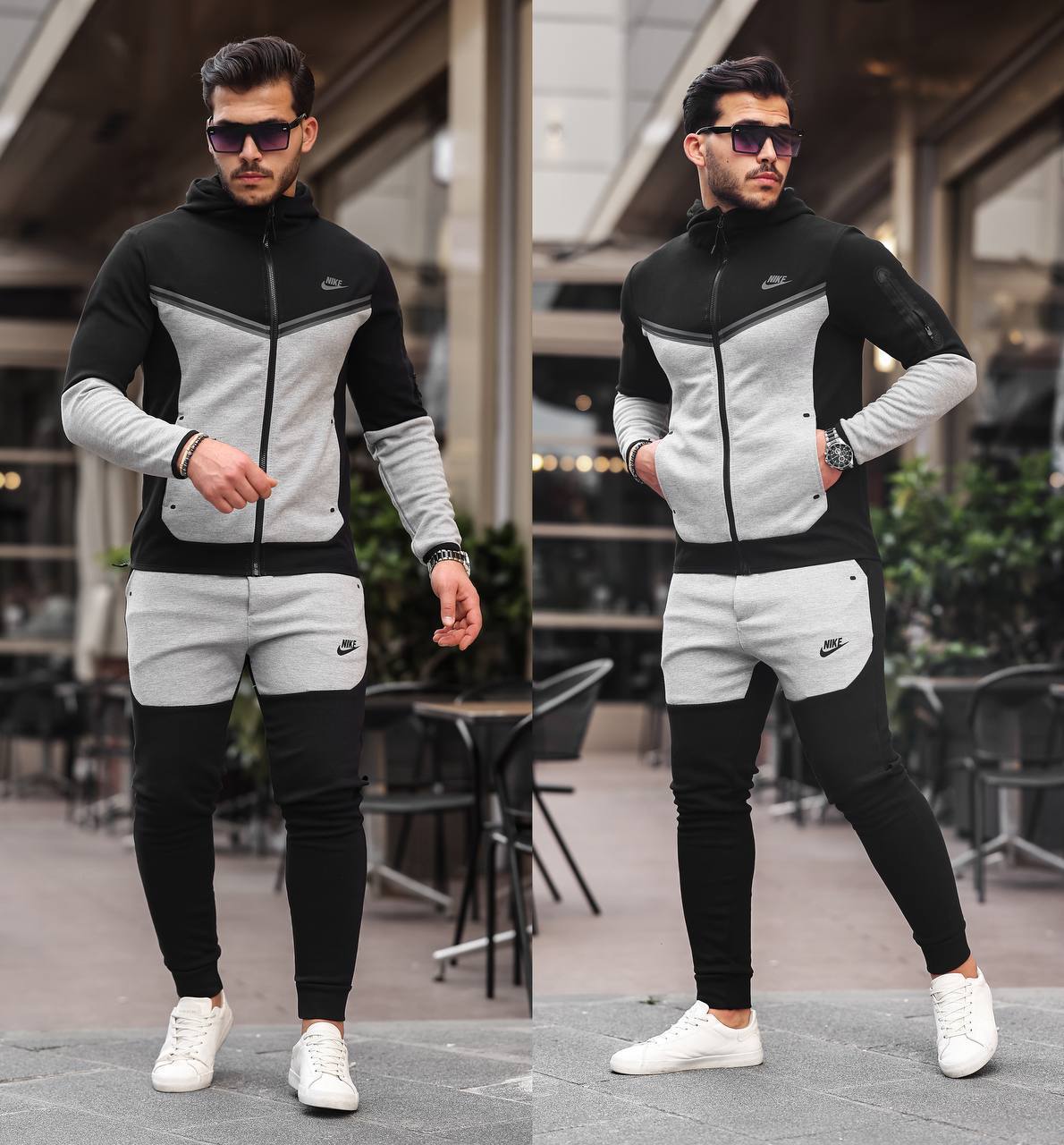 Trening Tech - Negru cu Gri deschis