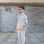 Trening Adidas - Gri cu Dungi Albe