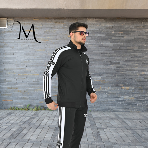 Trening Adidas - Negru cu Dungi Albe