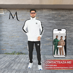 Trening Adidas - Alb cu Dungi Negre