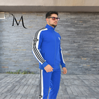 Trening Adidas - Albastru cu Dungi Albe